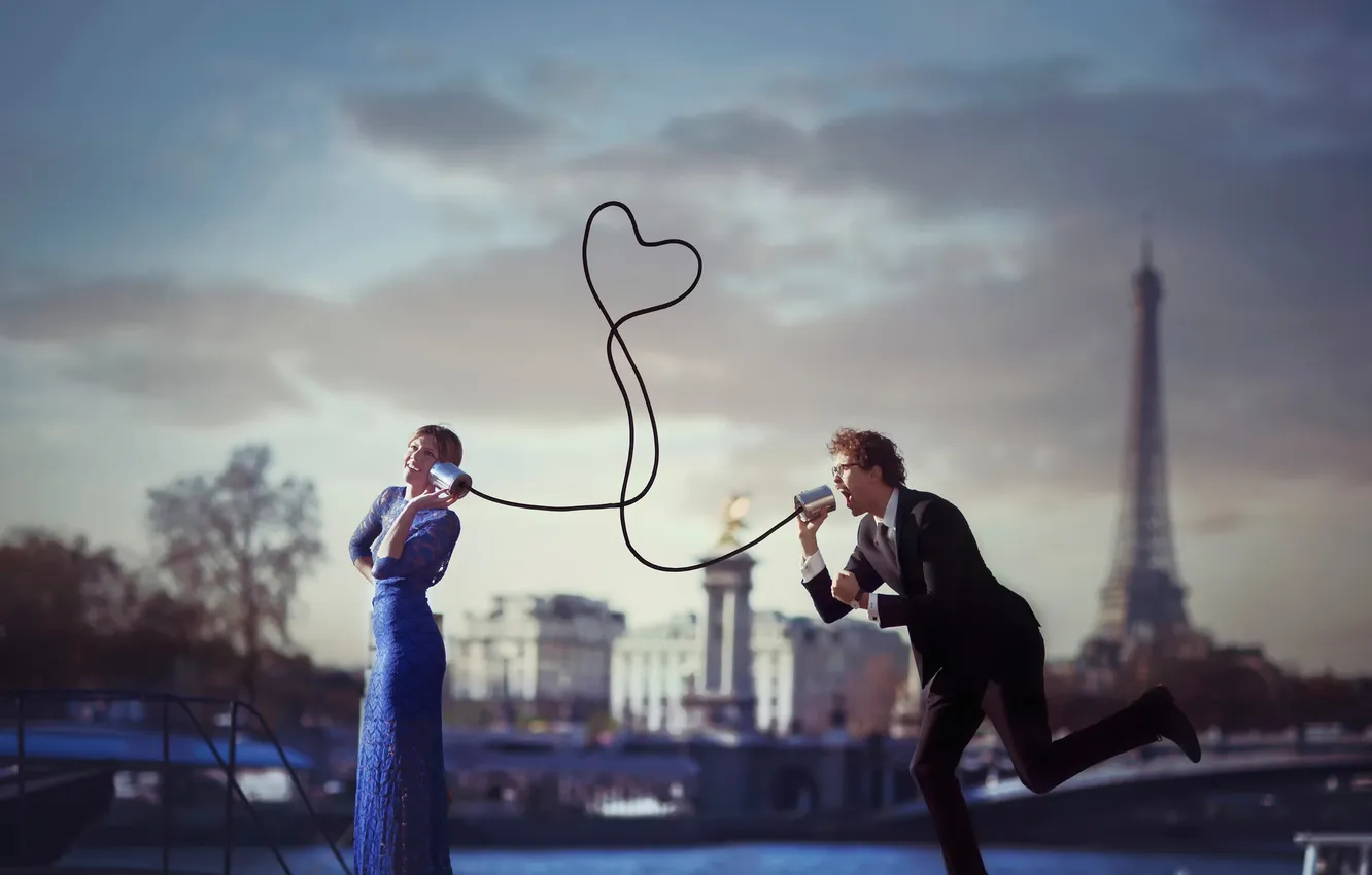 Photo wallpaper girl, love, guy, link, Vincent Bourilhon, Love stories born in Paris