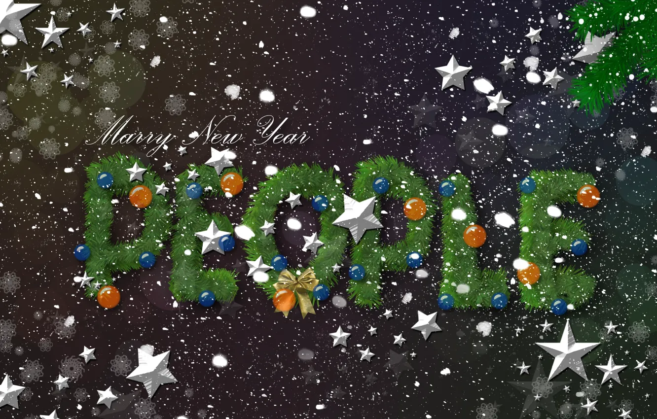 Photo wallpaper tree, new year, happy new year, marry new year