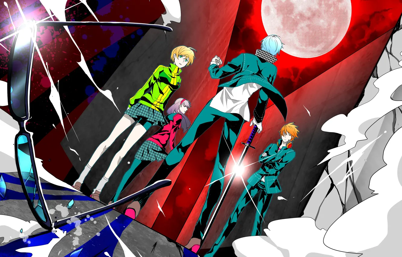 Photo wallpaper the game, anime, art, characters, Persona 4, Person 4