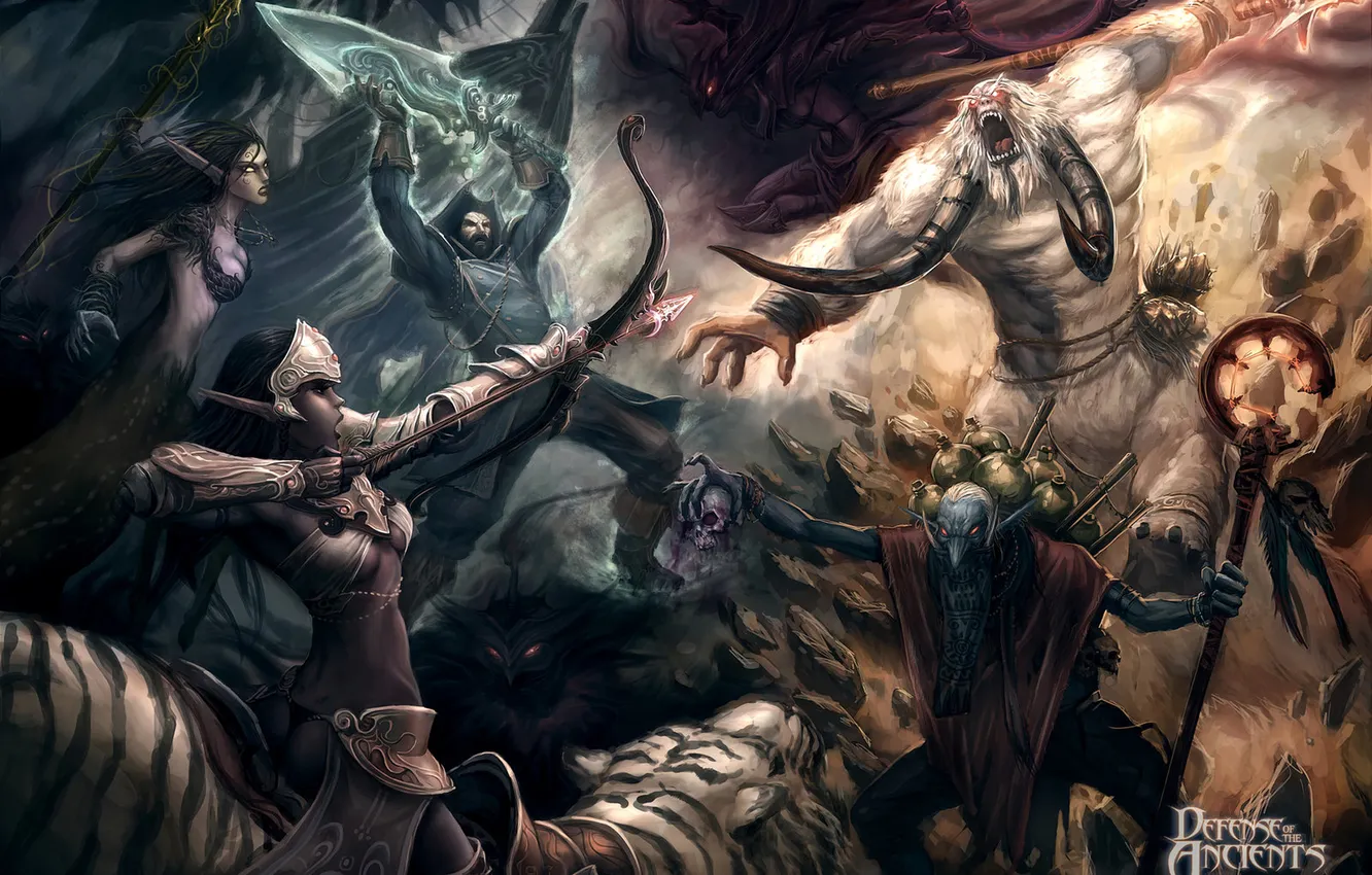 Photo wallpaper range, dota, Dryad, goat, DotA, Defense of the Ancients, kunkka, Magnus