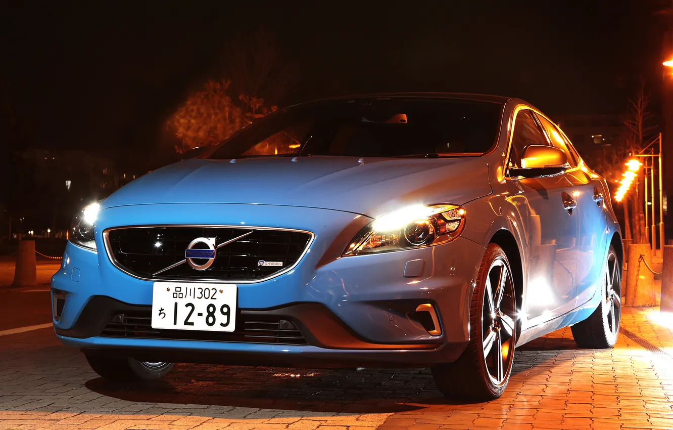 Photo wallpaper light, lights, Volvo, the front, Volvo, V40, R-design