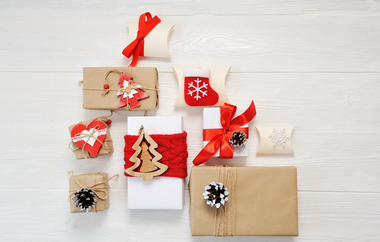 Photo wallpaper decoration, gift, new year, Christmas, Christmas, wood, New Year, merry christmas