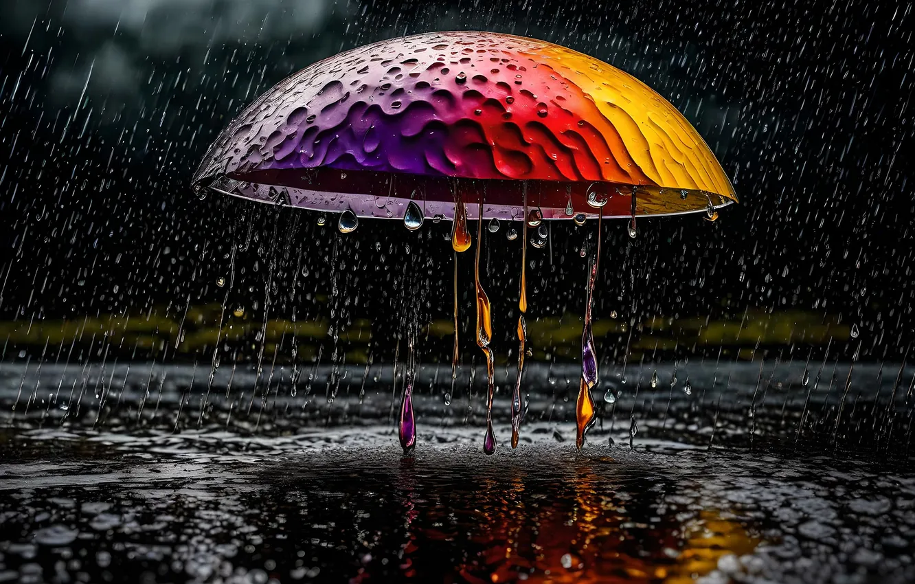 Photo wallpaper rain, paint, color, hemisphere