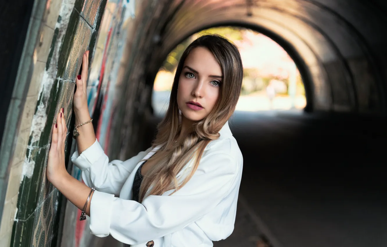 Photo wallpaper look, girl, model, Federica