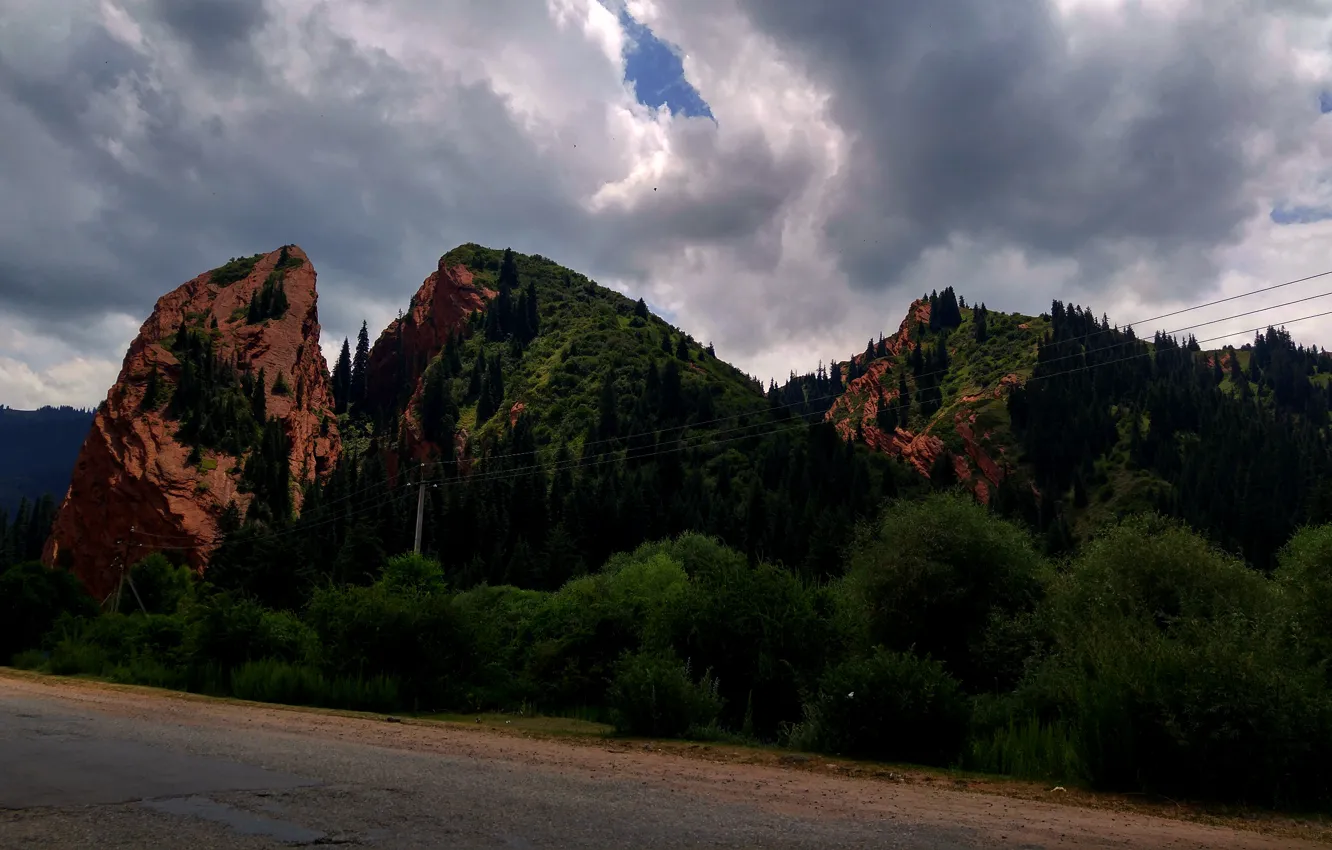 Photo wallpaper mountains, gorge, journey, the mountain of a broken heart