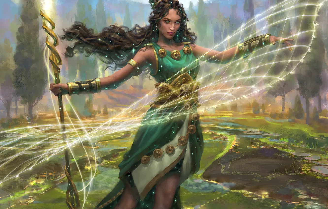 Photo wallpaper decoration, mountains, magic, mystic, belt, bracelet, witchcraft, legend