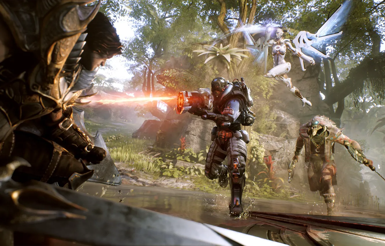 Photo wallpaper sake, sword, game, robot, armor, weapon, wings, ken