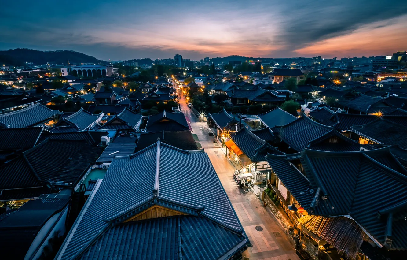 Photo wallpaper sunset, South Korea, Jeonju