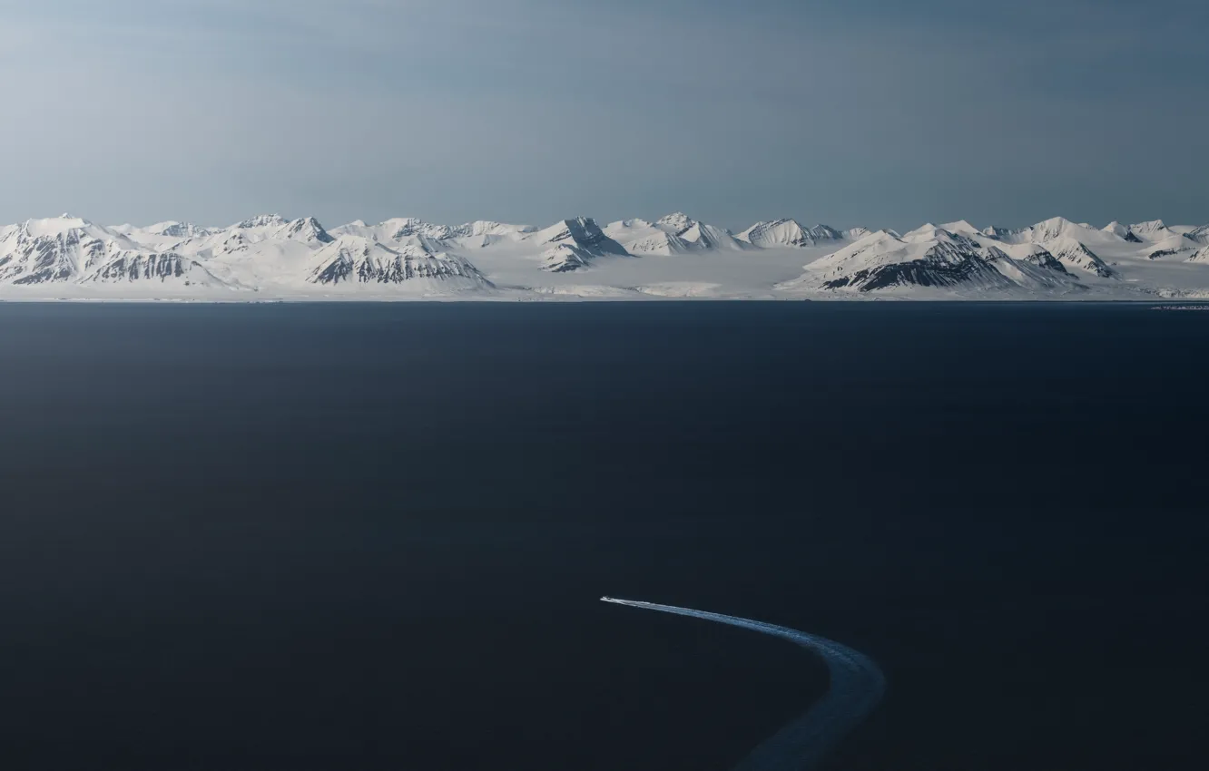 Photo wallpaper minimal, Norway, Svalbard