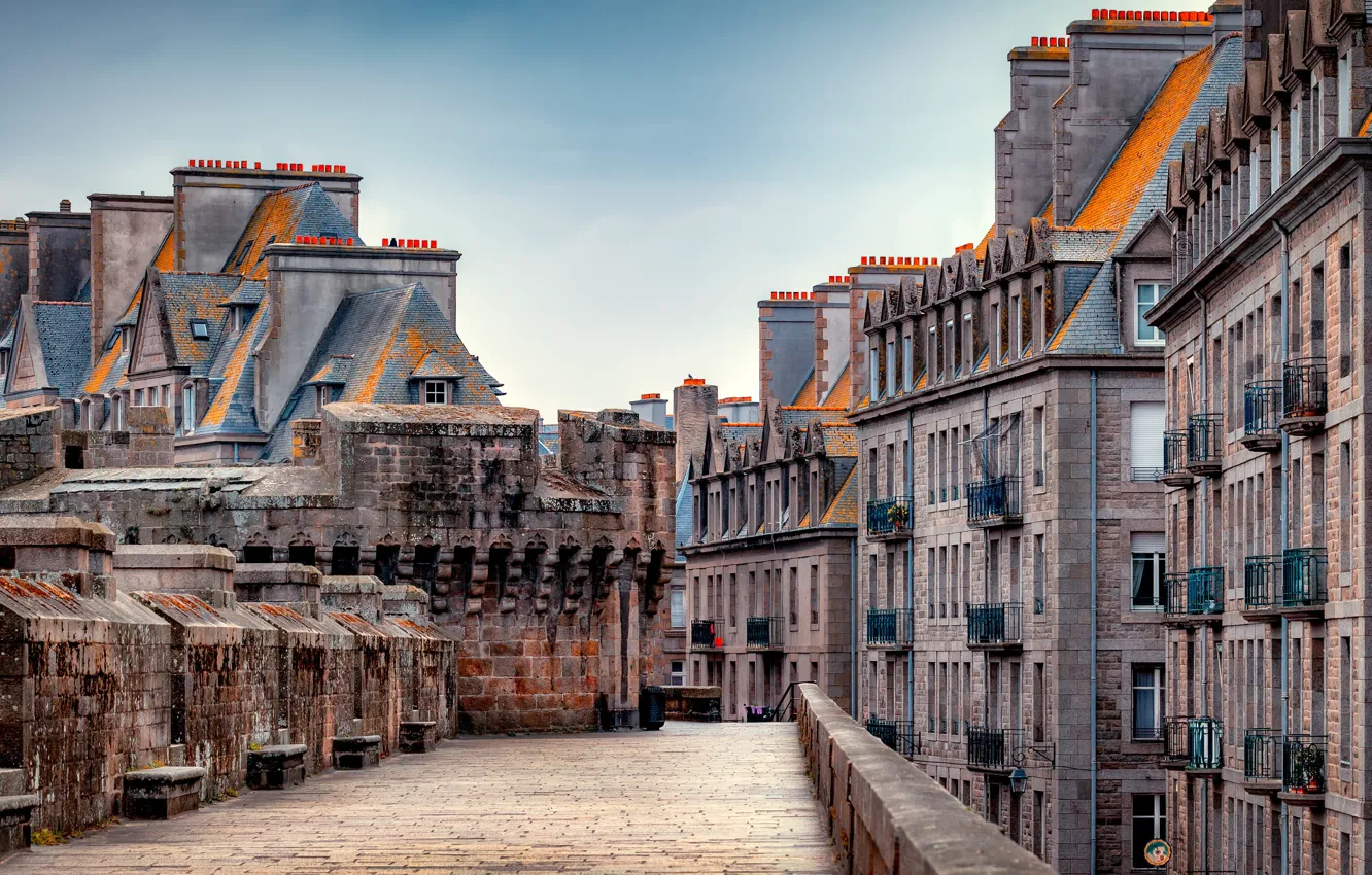 Photo wallpaper France, building, home, France, Brittany, Brittany, Saint-Malo, Saint-Malo