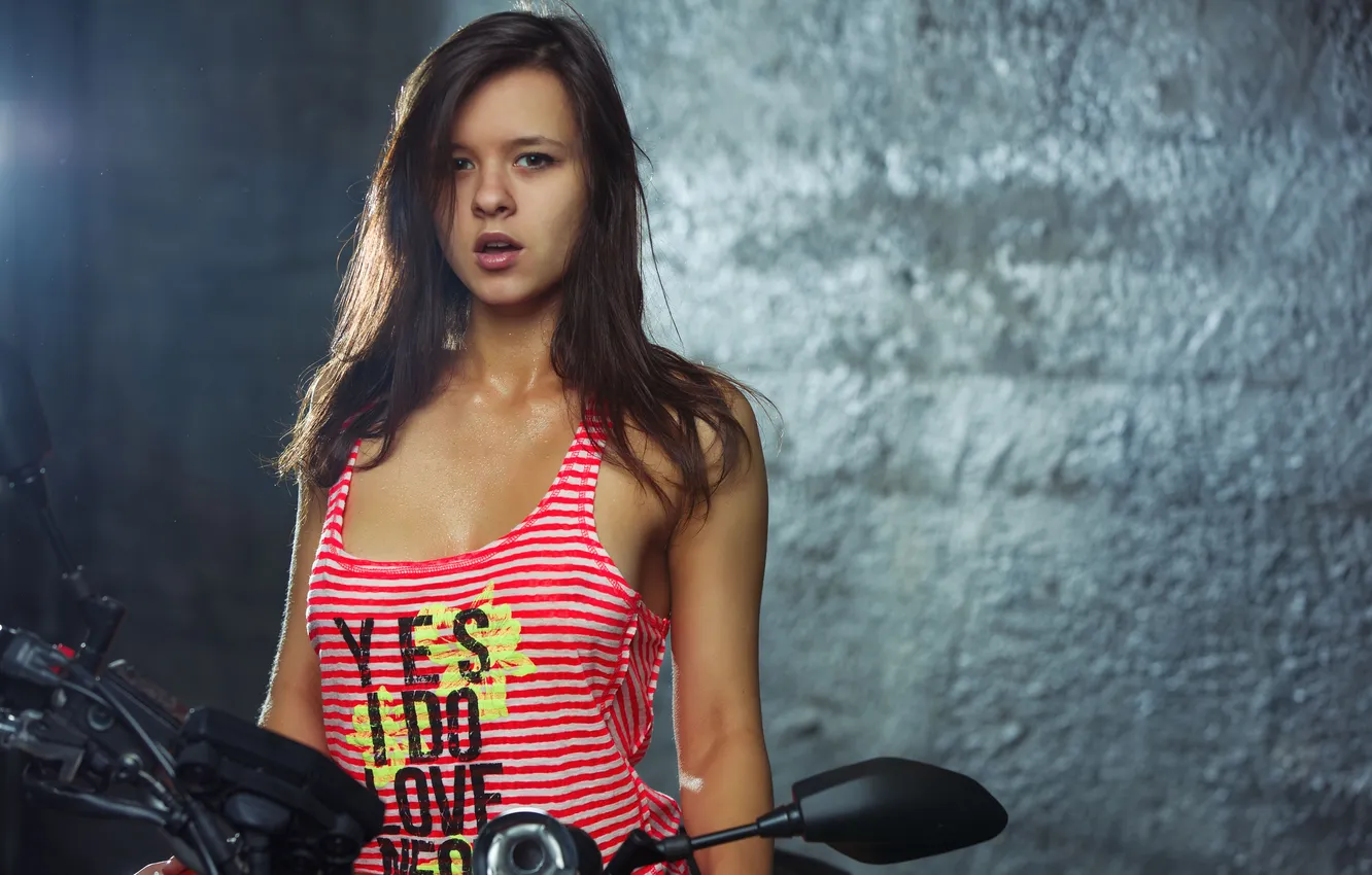 Photo wallpaper Mike, motorcycle, Audrey