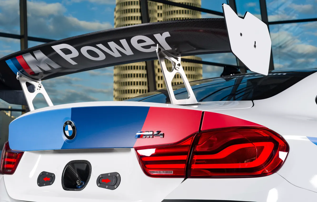 Photo wallpaper racing car, spoiler, 2018, GT4, BMW M4