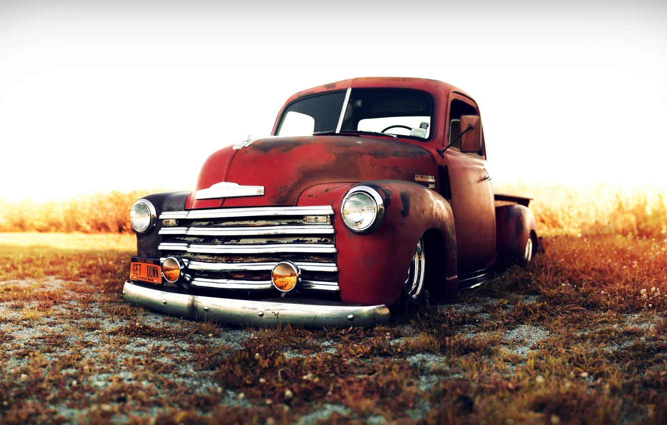 Photo wallpaper Chevrolet, Cars, Classic, Trucks, Custom, 1949, Stance Works, Lowriders