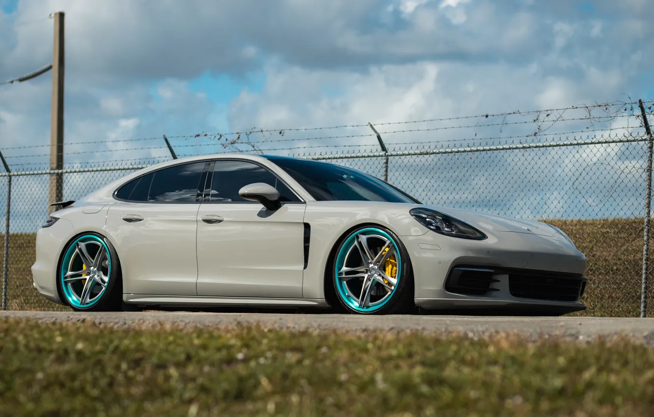 Photo wallpaper Porsche, Panamera, Titanium, HRE, Brushed, S207