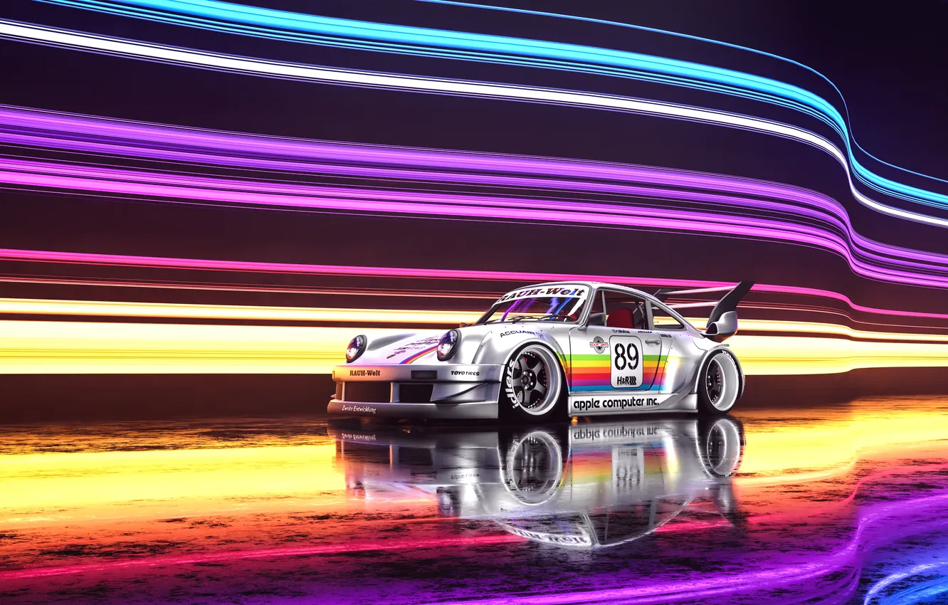 Photo wallpaper colors, lines, sport car, Porshe 911