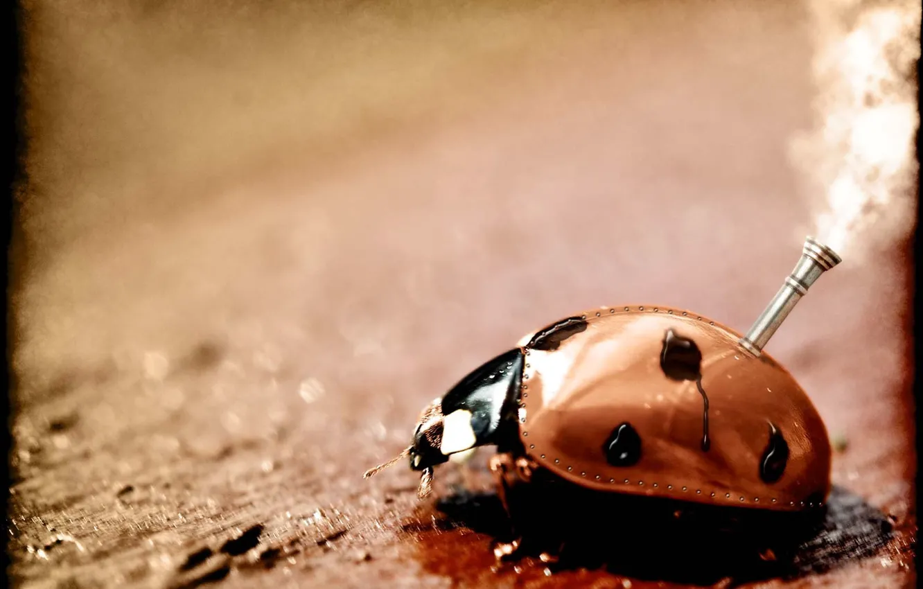 Photo wallpaper techno, smoke, beetle, pipe