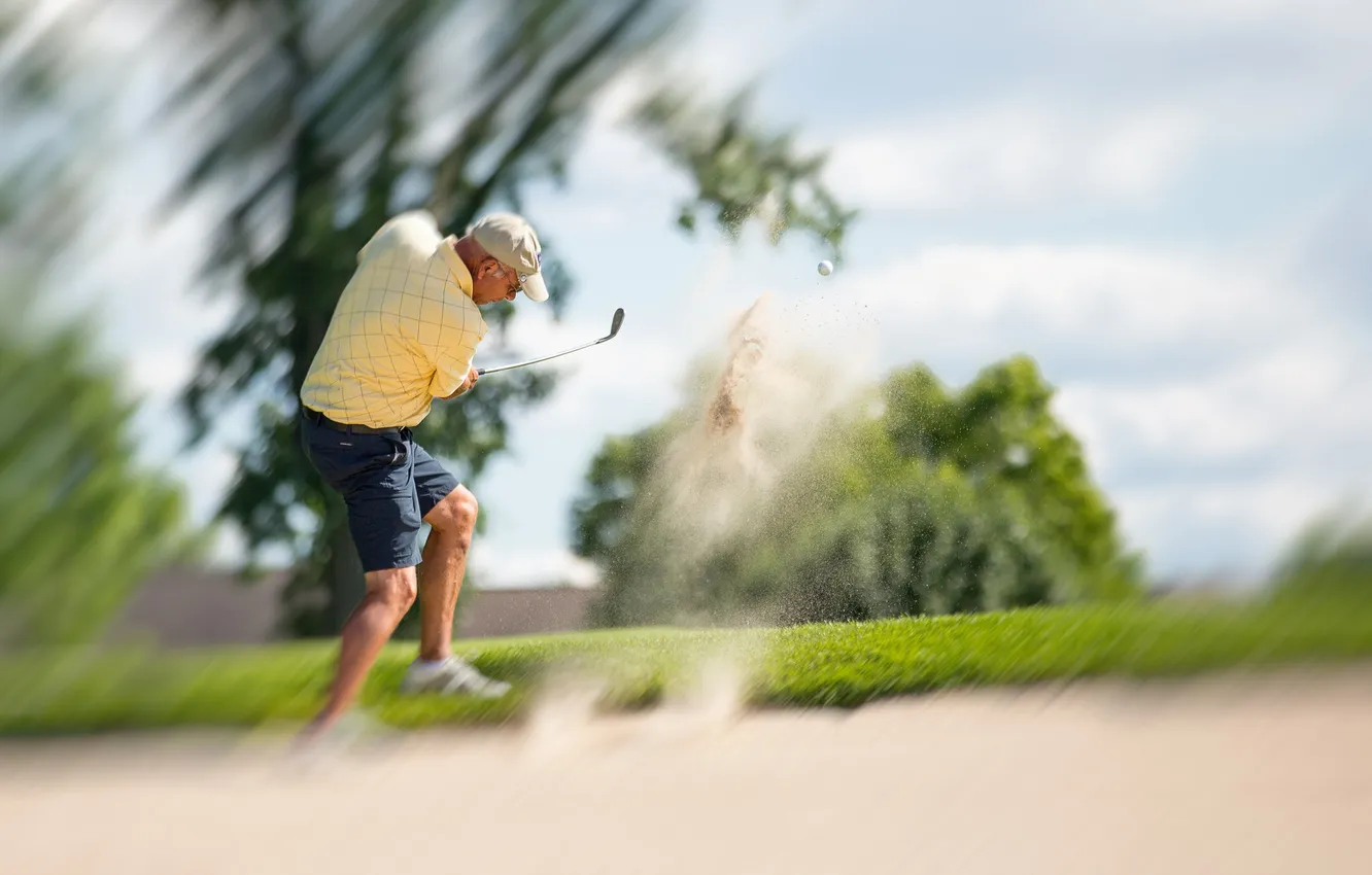 Photo wallpaper sport, blow, Golf