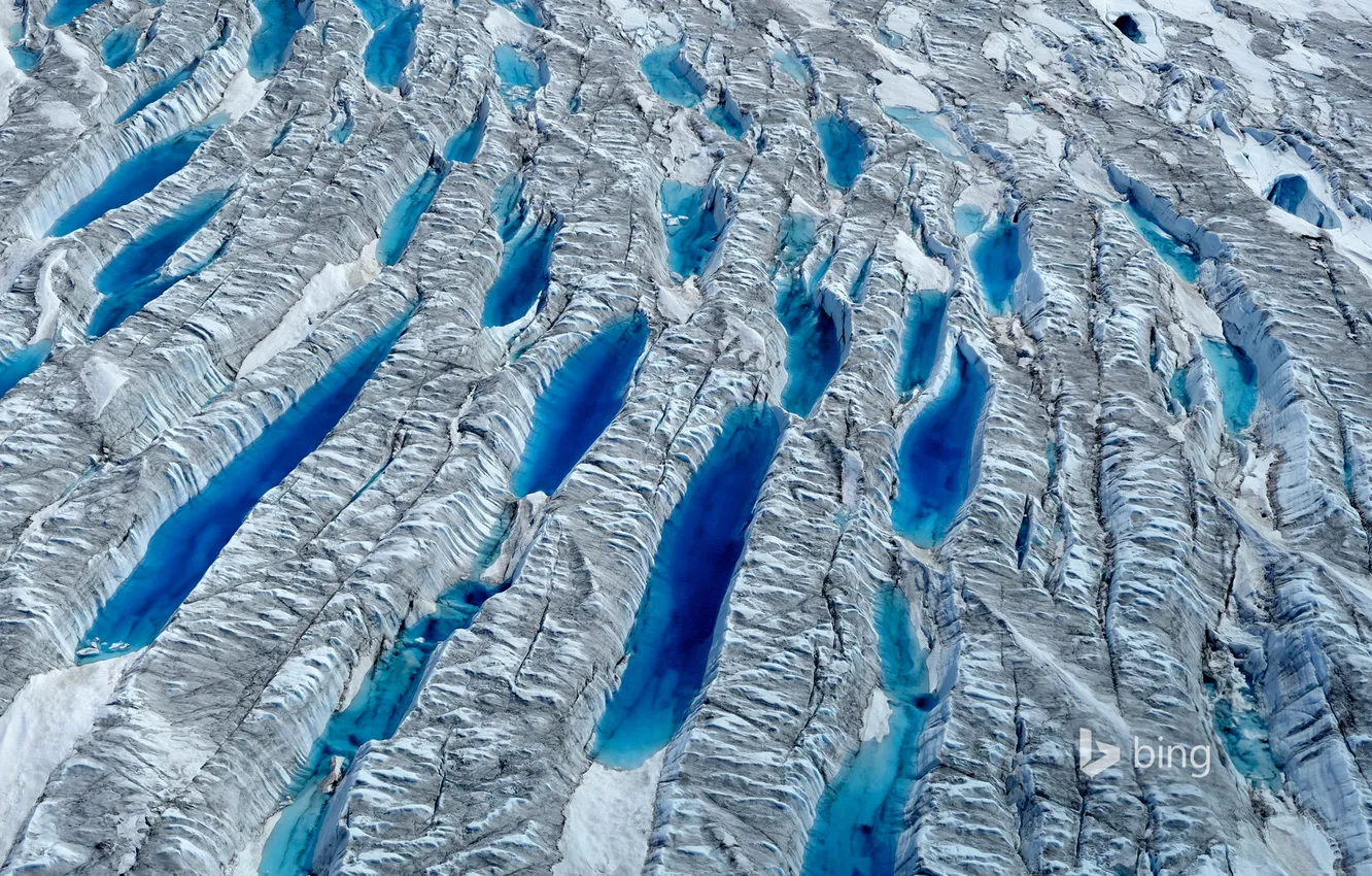 Photo wallpaper glacier, Greenland, meltwater