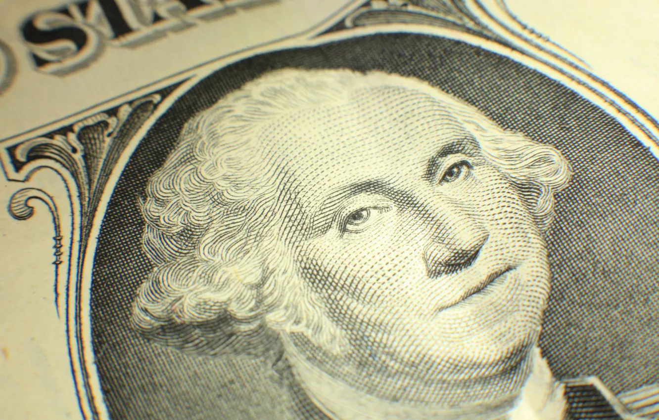 Photo wallpaper macro, money, dollars, America, banknotes