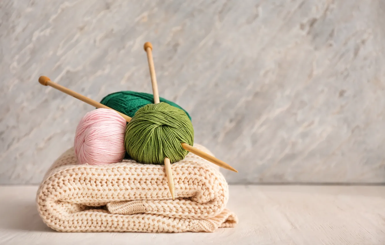 Photo wallpaper heat, spokes, knitting, yarn, yarn