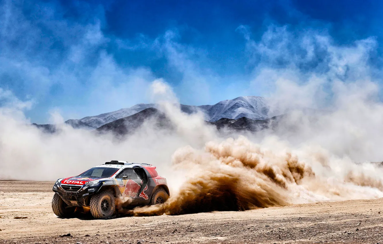 Photo wallpaper mountains, race, sport, lights, speed, dust, 2008, dirt