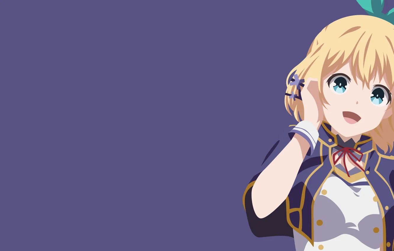 Photo wallpaper anime, blonde, asian, princess, uniform, bishojo, seifuku, student