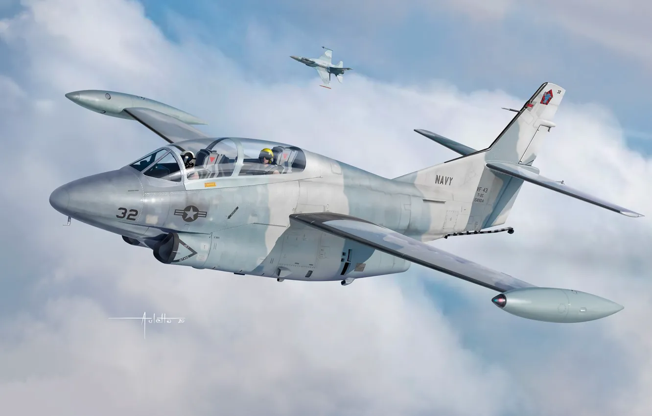 Photo wallpaper USA, North American T-2 Buckeye, US NAVY, Training aircraft, Auletta, T-2C Buckeye US Navy Jet …