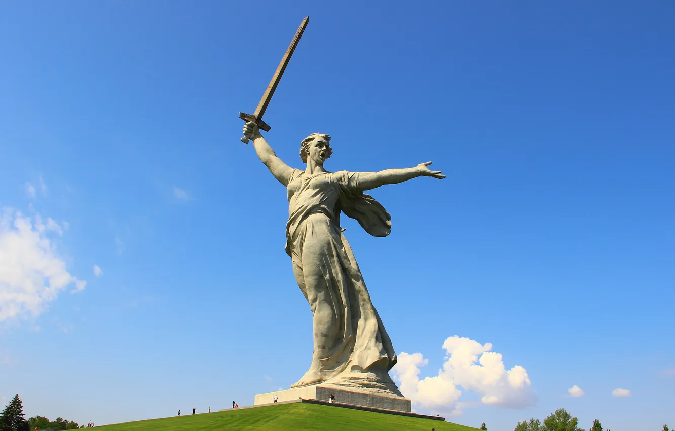Photo wallpaper memory, sculpture, Volgograd, Mamaev Kurgan, Volgograd, The Motherland calls, Mamayev Kurgan, The Motherland Calls