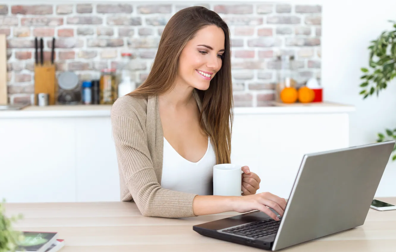 Photo wallpaper computer, girl, Internet, purchase