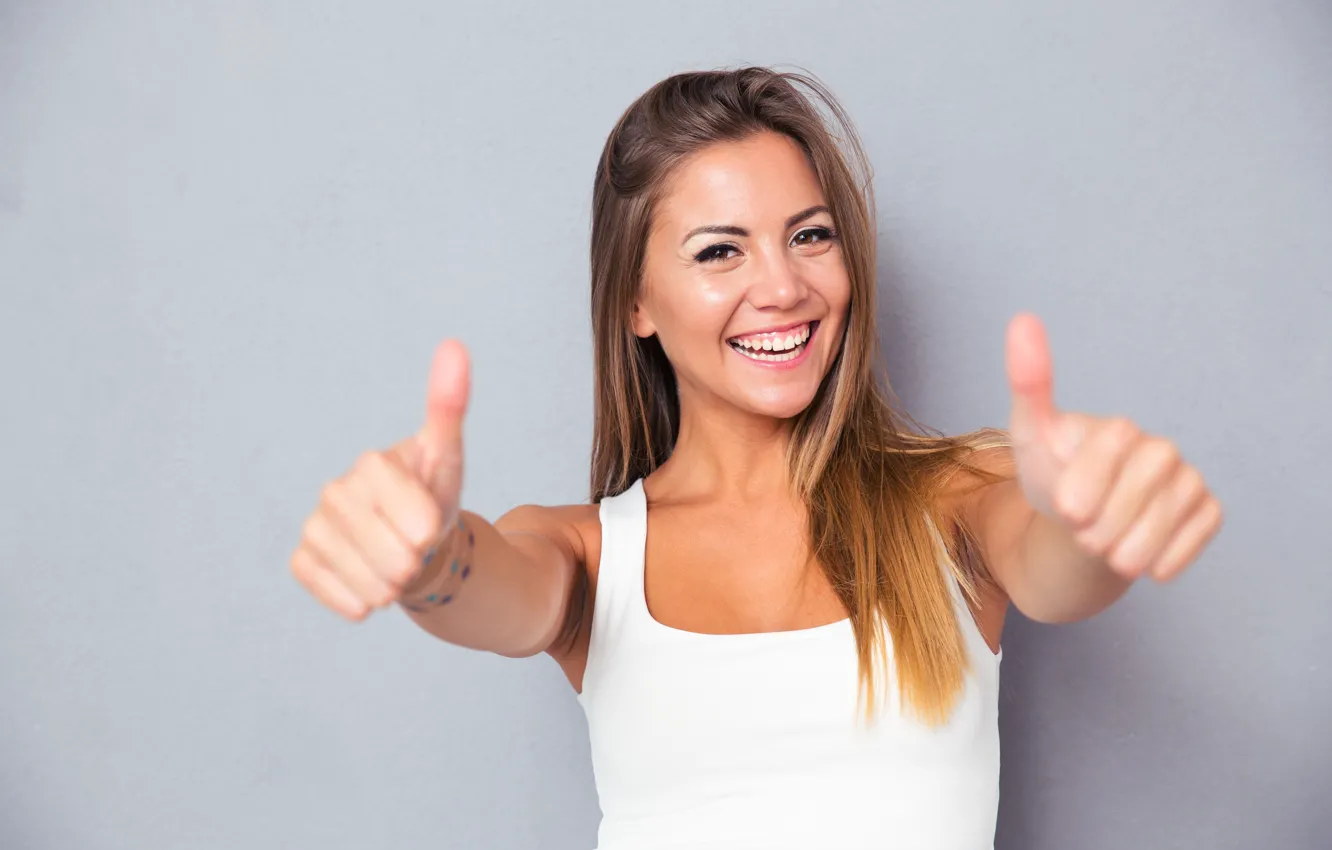 Photo wallpaper smile, female, fitness