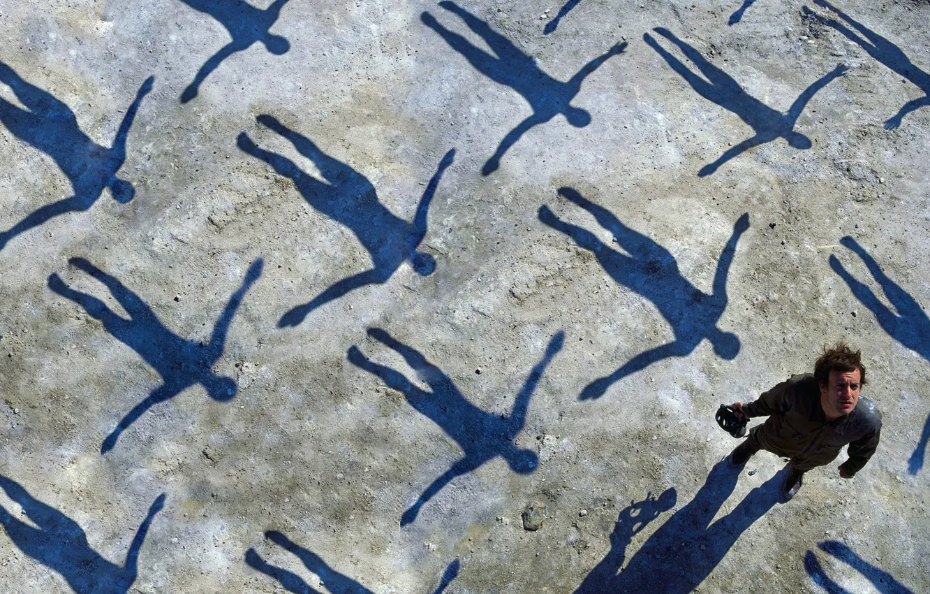 Photo wallpaper Music, flying, people, men, muse, Absolution, album, shadow