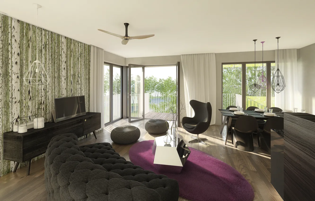 Photo wallpaper living room, home, Prague, luxury