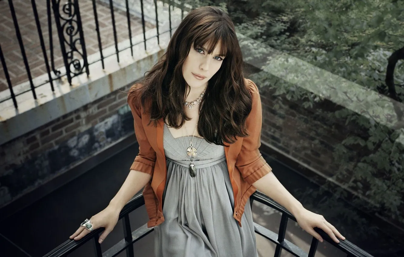 Photo wallpaper look, girl, decoration, dress, brunette, ring, pendant, chain