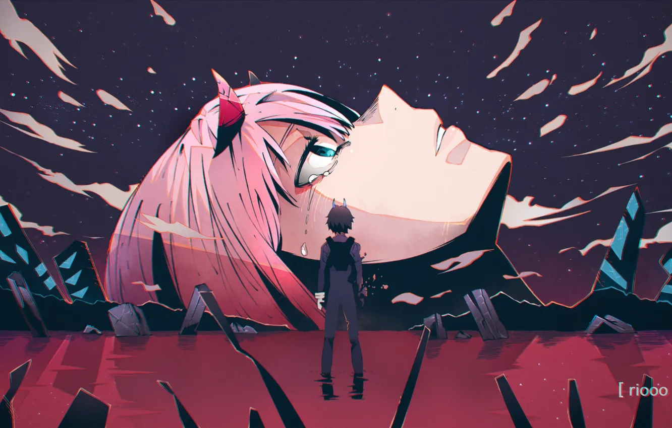 Photo wallpaper girl, face, guy, Darling In The Frankxx, Cute in France