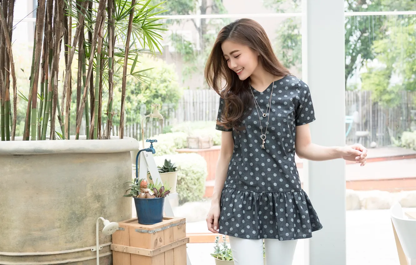 Photo wallpaper summer, girl, face, smile, hair