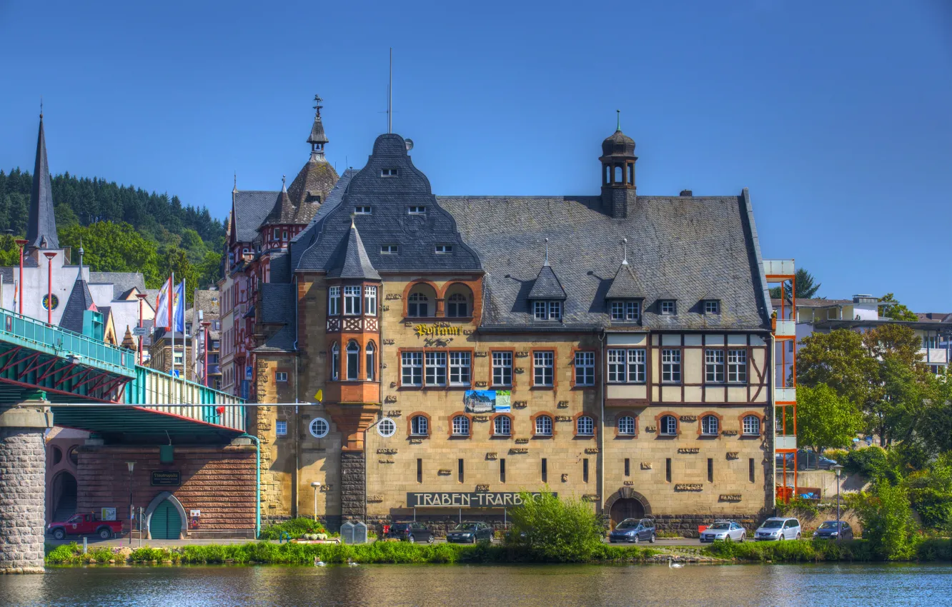 Photo wallpaper the city, photo, home, Germany, река Traben-Trarbach