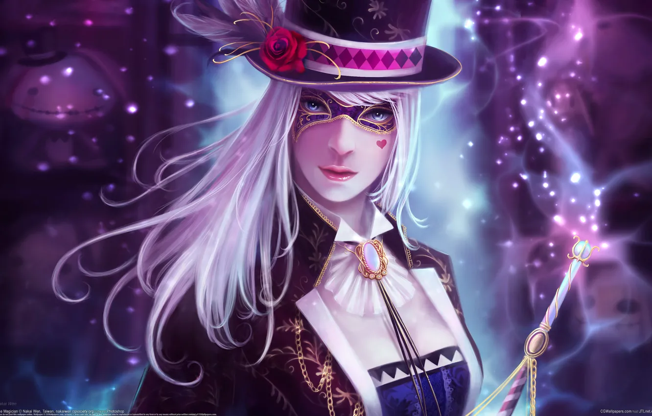 Photo wallpaper figure, hat, mask