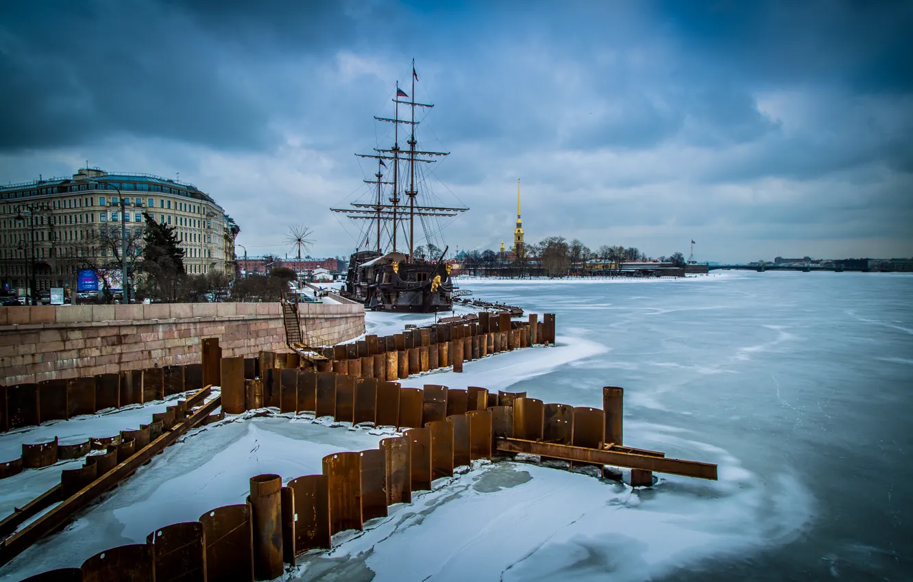 Photo wallpaper Winter, The city, Saint Petersburg