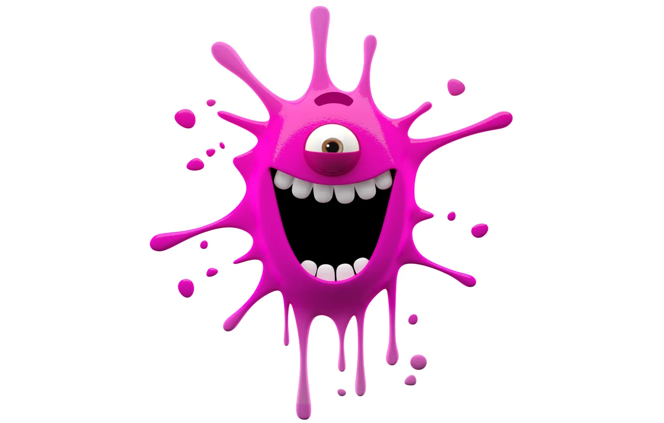 Photo wallpaper character, monster, smile, paint, funny, cute