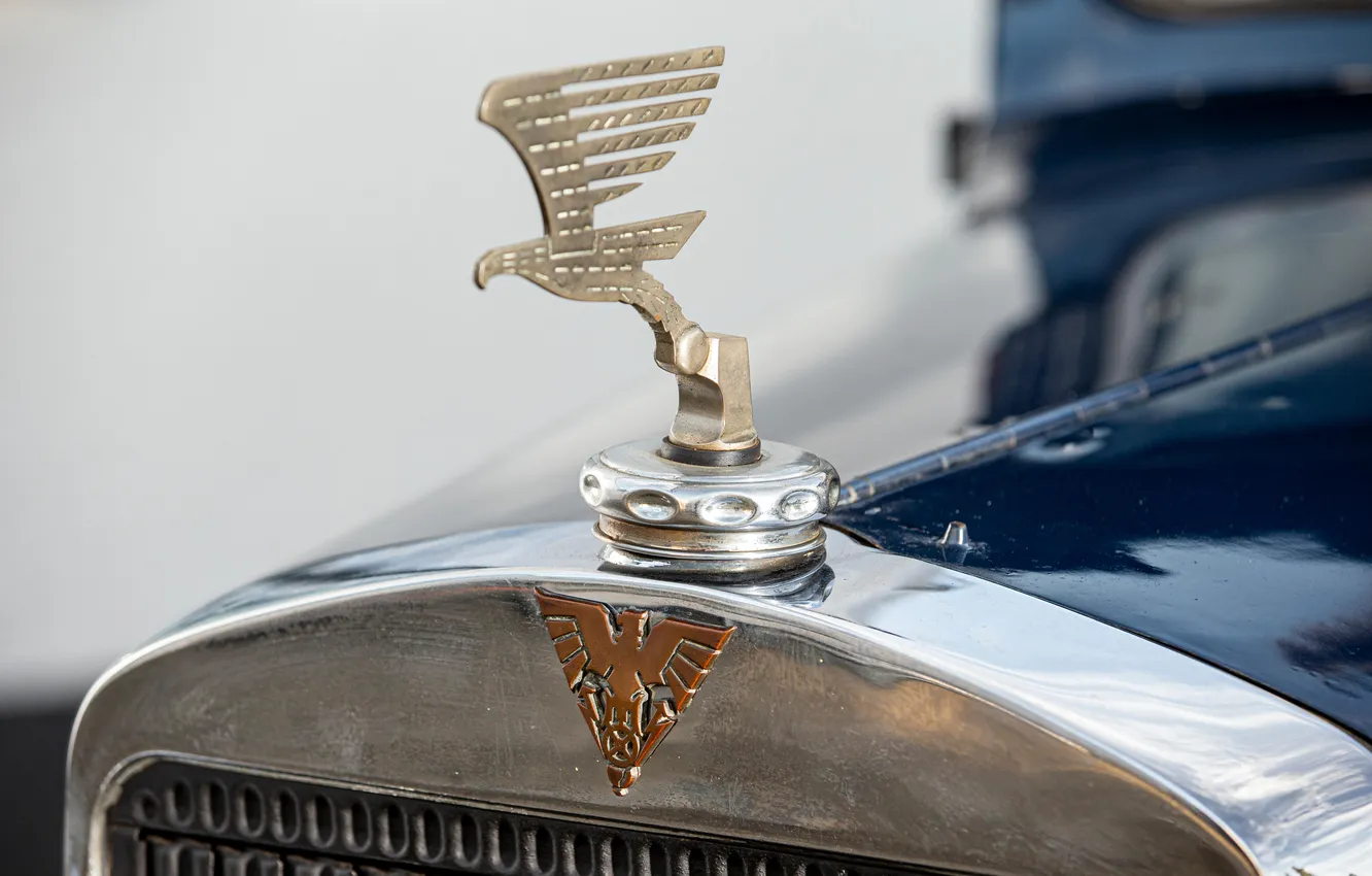Photo wallpaper eagle, retro cars, label, Limousine, Adler, Retro Cars, part of the car, 1931–34