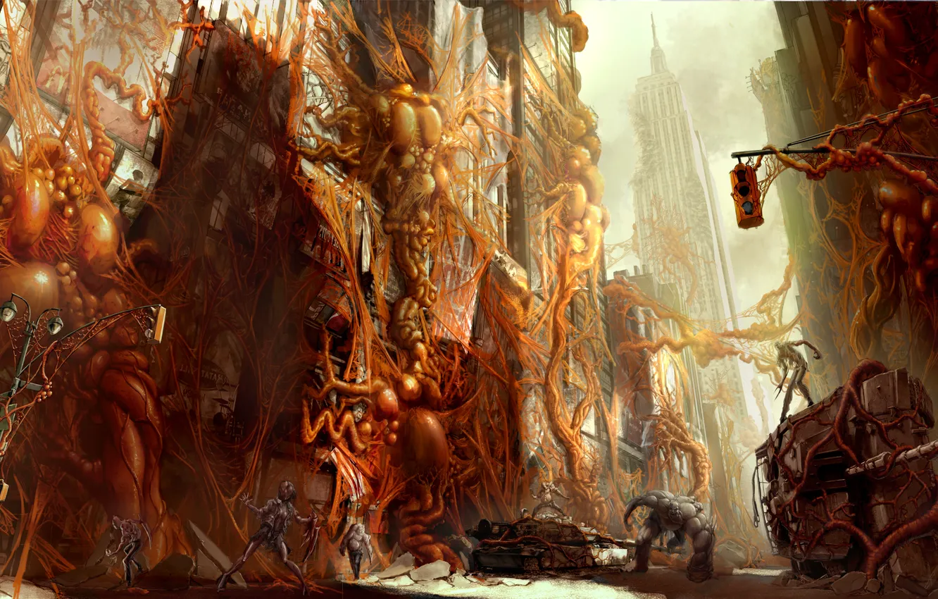 Photo wallpaper Apocalypse, New York, center, Prototype 2, mutancy