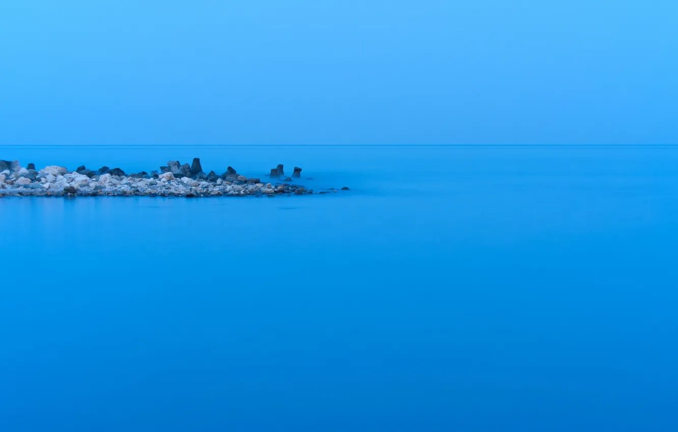 Photo wallpaper Blue, Romania, Black Sea, Breakwater, Eforie