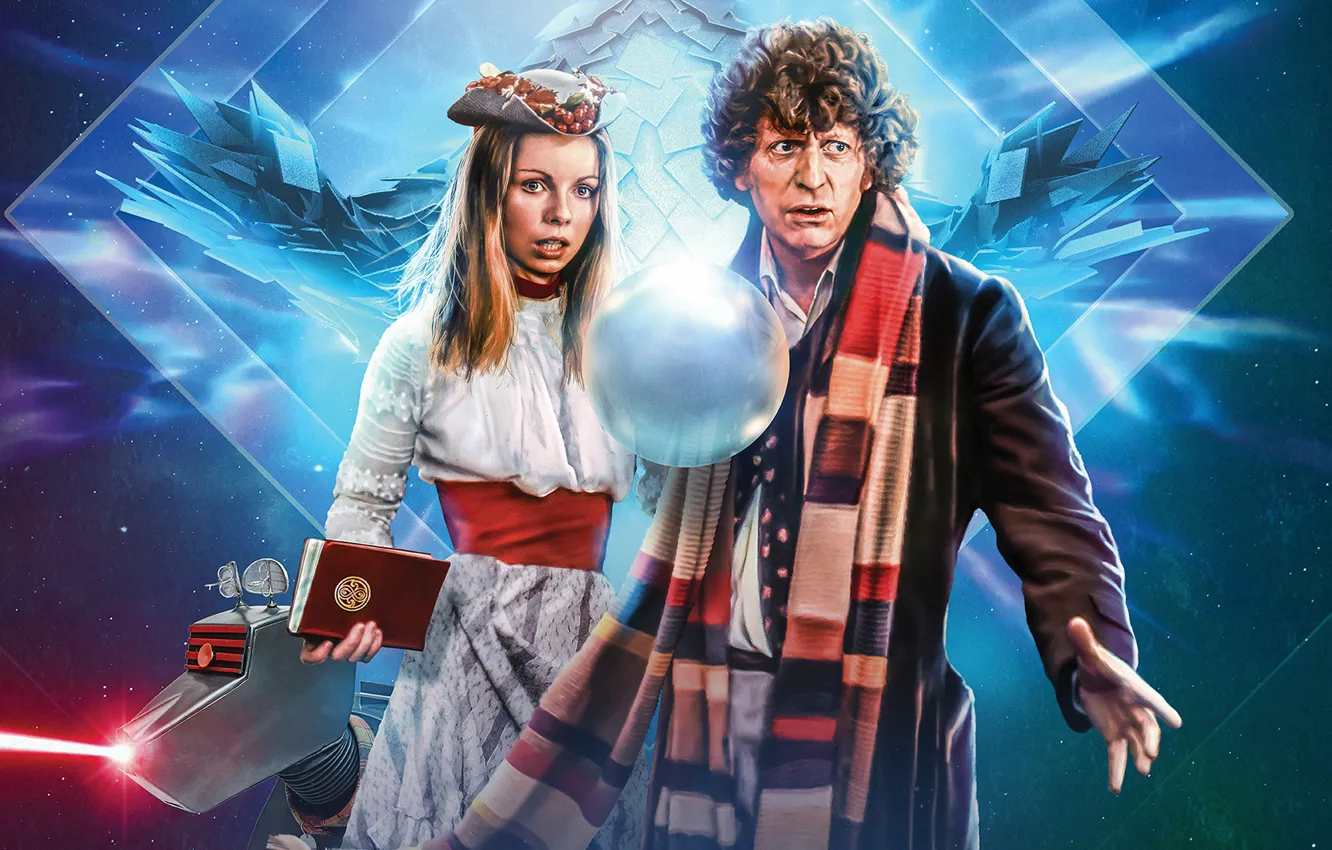 Photo wallpaper ball, scarf, Doctor Who, Doctor Who, Fourth Doctor, Romana, The Fourth Doctor