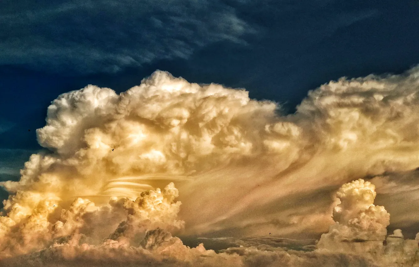 Photo wallpaper the sky, clouds, paint, retouching