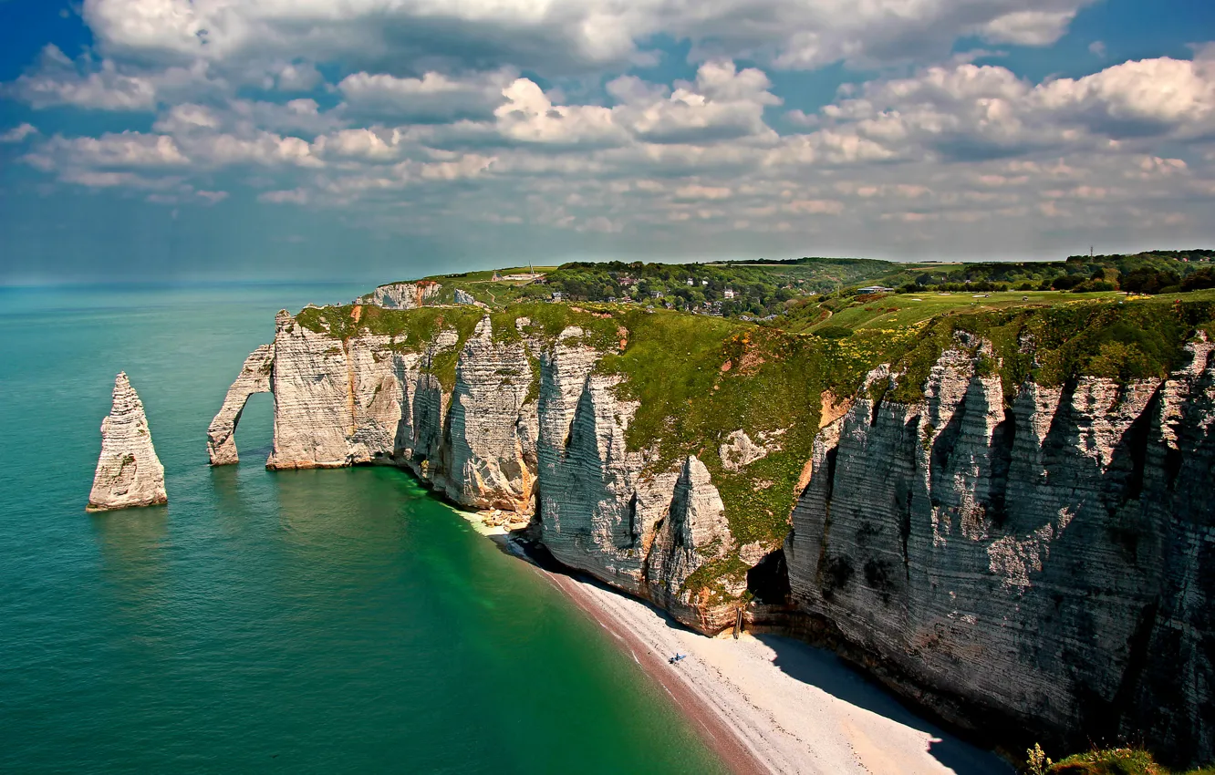 Photo wallpaper sea, the sky, clouds, open, rocks, arch