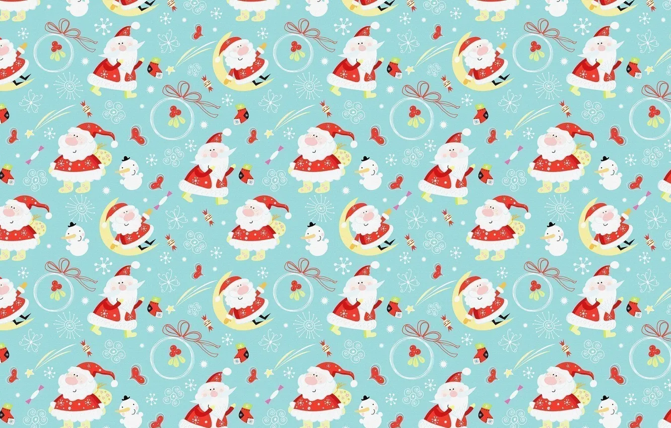 Photo wallpaper balls, holiday, the moon, New year, Santa Claus