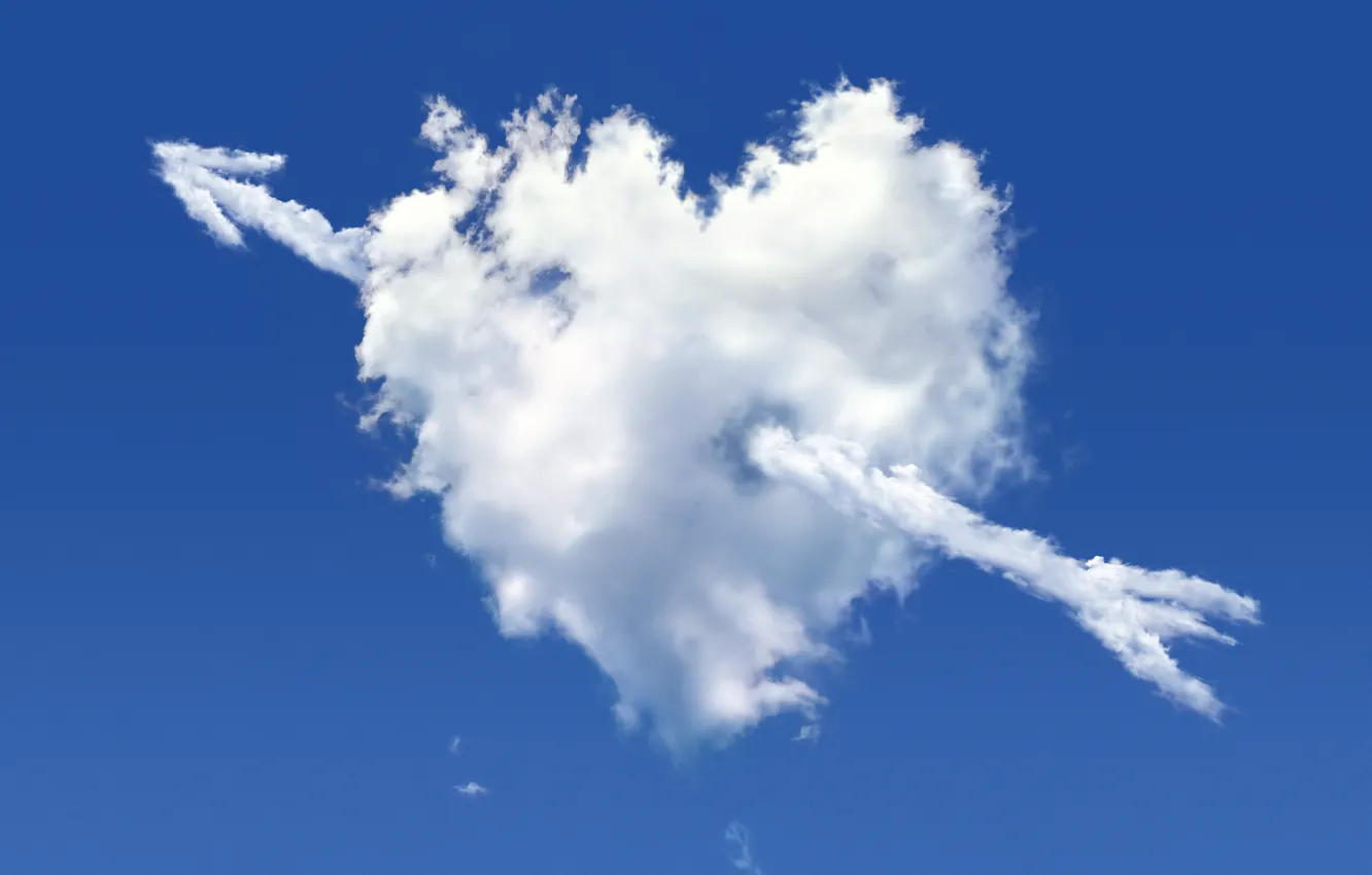 Photo wallpaper the sky, rendering, heart, cloud, arrow