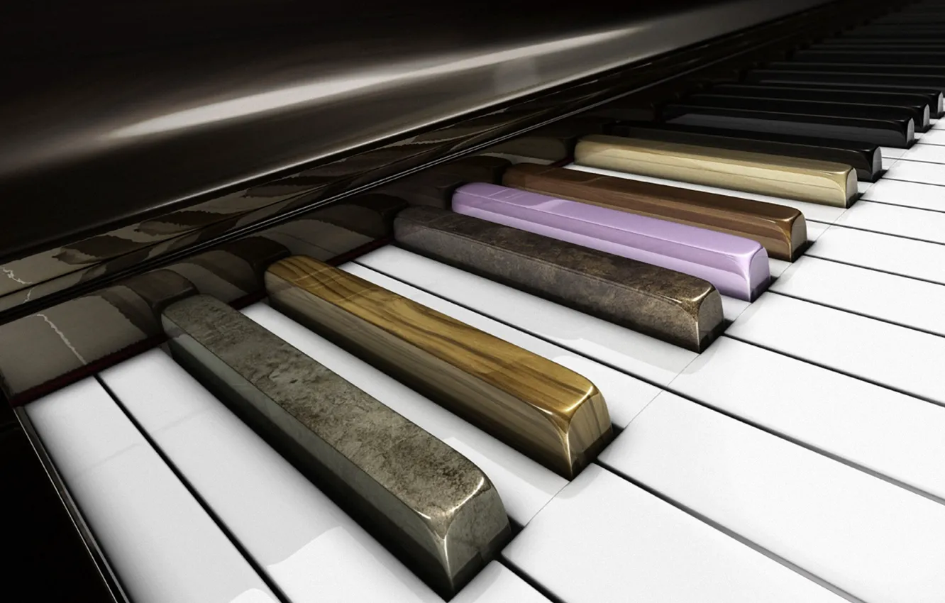 Photo wallpaper keys, piano, airena art