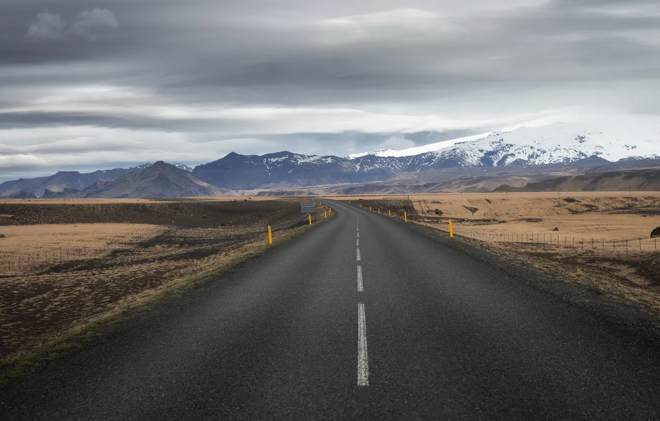 Photo wallpaper road, the sky, landscape