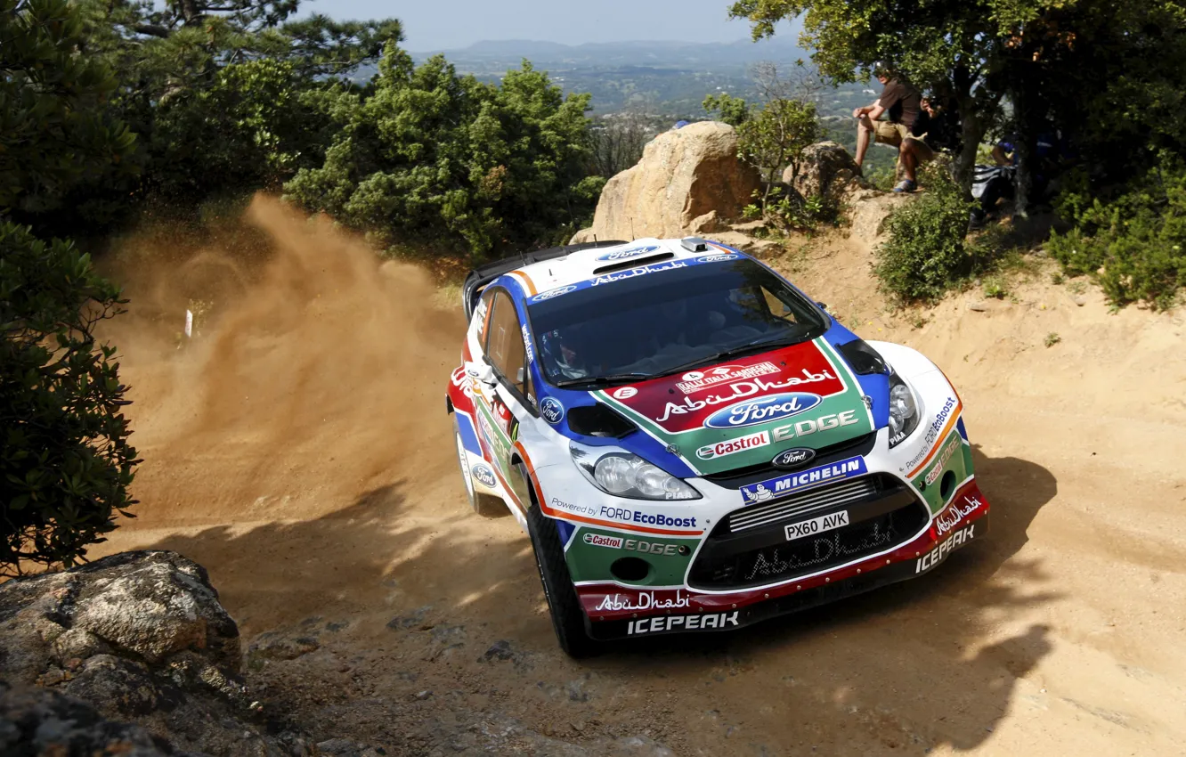 Photo wallpaper Ford, dust, WRC, Rally, Rally, Fiesta